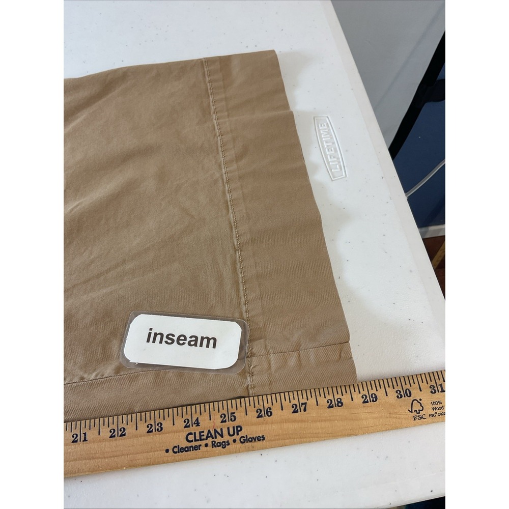 Maeve by Anthropologie Wide-Leg Pleated Pants in Khaki Tan Cotton Sz 4 Casual - Picture 8 of 10
